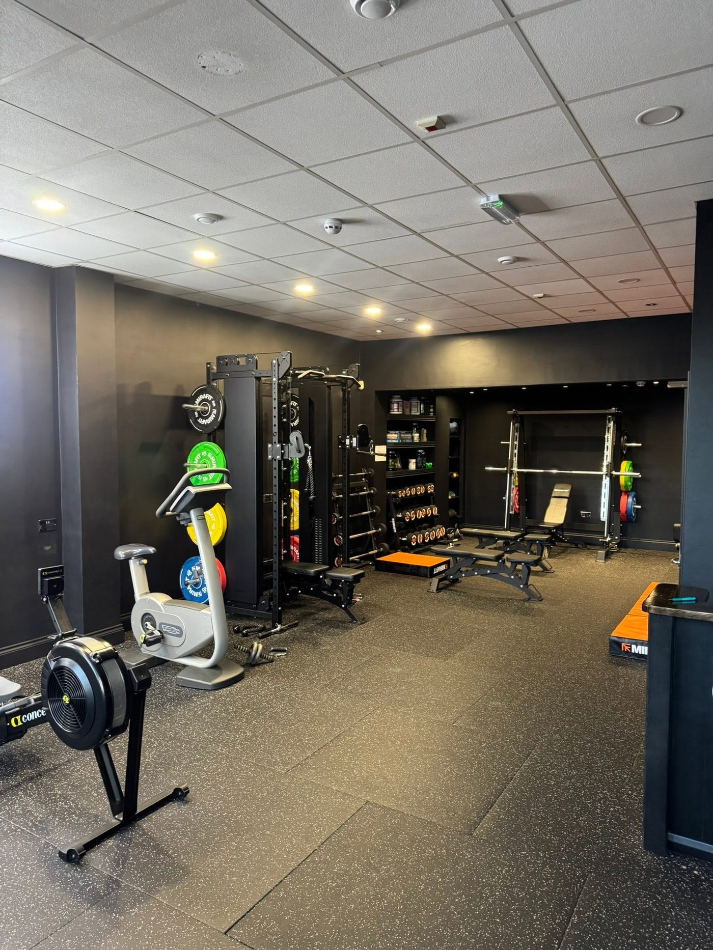 Inside The Friendly Gym — squat racks, benches, dumbbells and cardio machines
